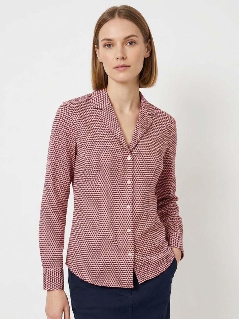 Equipment Femme Geometric Print Silk Blouse